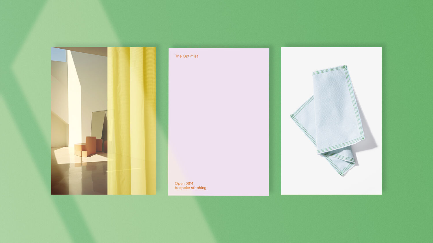 3 Flyer mit Vorhängen