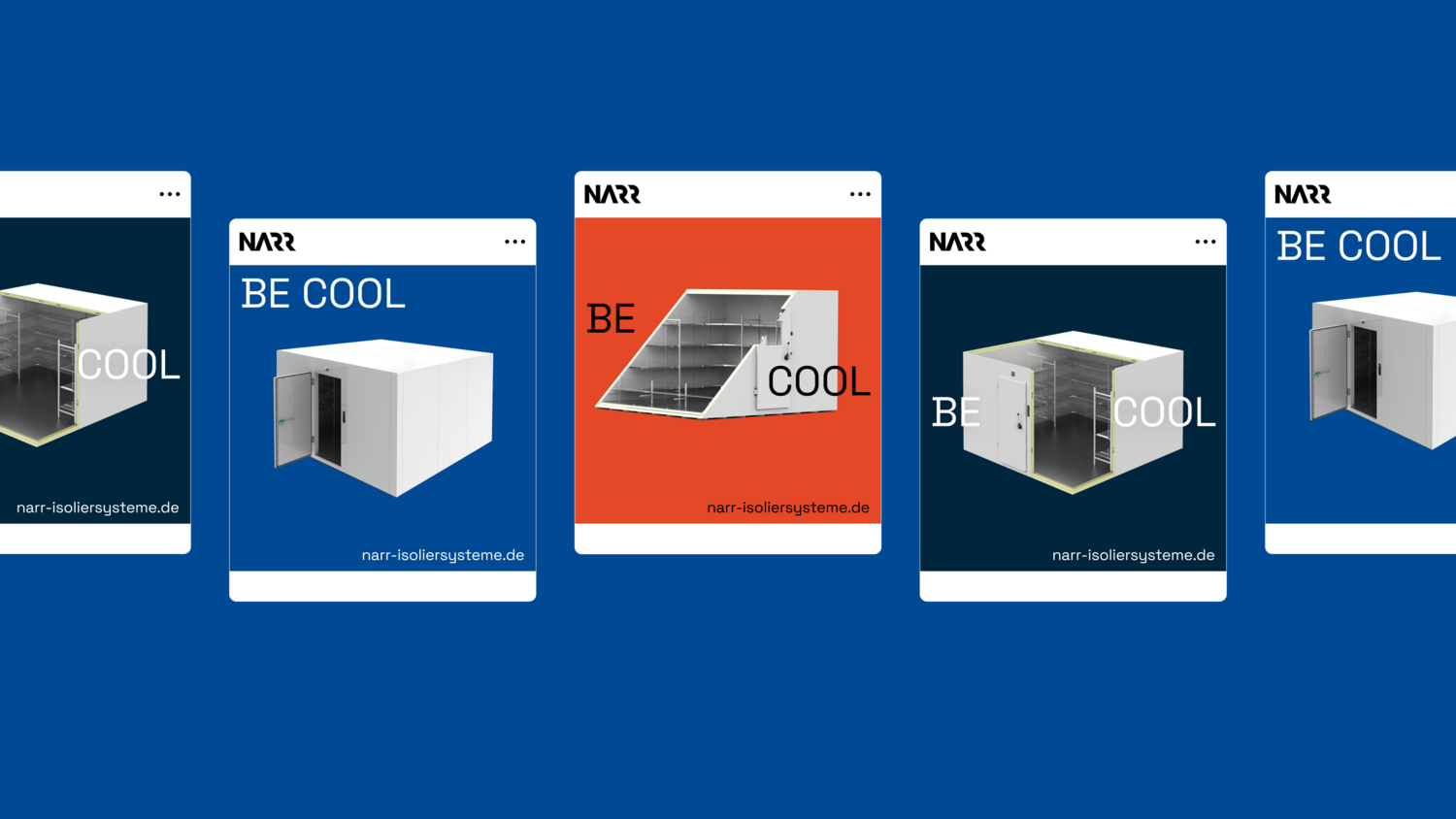 Performance-Kampagne für Social Media mit verschiedenen Creatives.