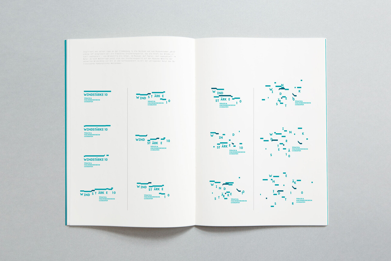 Logosystem in einem Booklet gedruckt